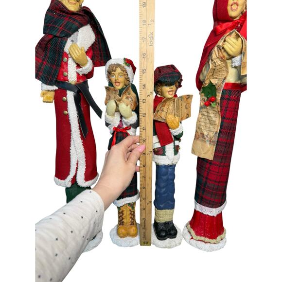 Vintage Victorian Christmas Carolers‎ Festive Family Figurines Tall Skinny Resin - Picture 16 of 16